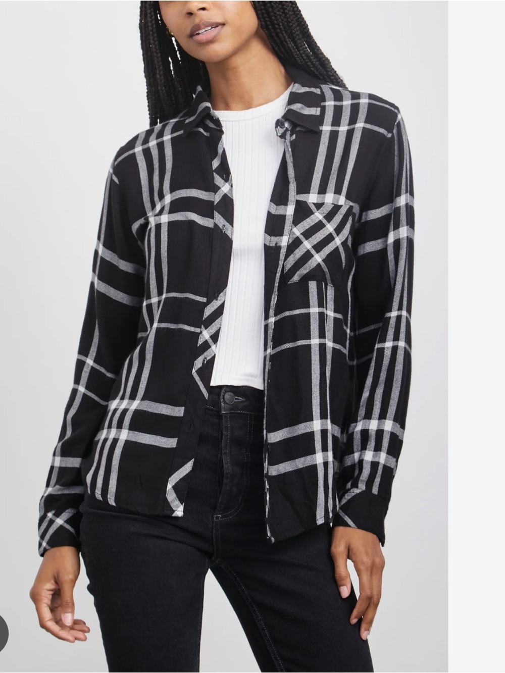 Rails Hunter Black Sterling Plaid Button Down Shirt Small